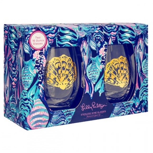 Stemless Acrylic Wine Glasses in Hot Spot by Lilly Pulitzer main image 0